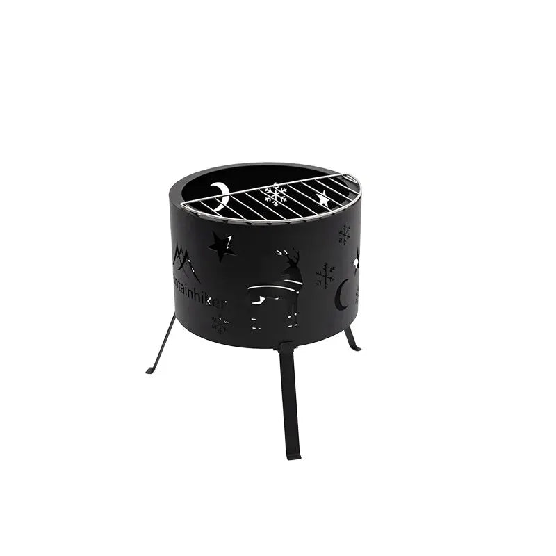 MOUNTAINHIKER Outdoor Picnic Boils Tea Water Barbecue Bucket for Heating Charcoal Firewood Stove Elk Star Barrel