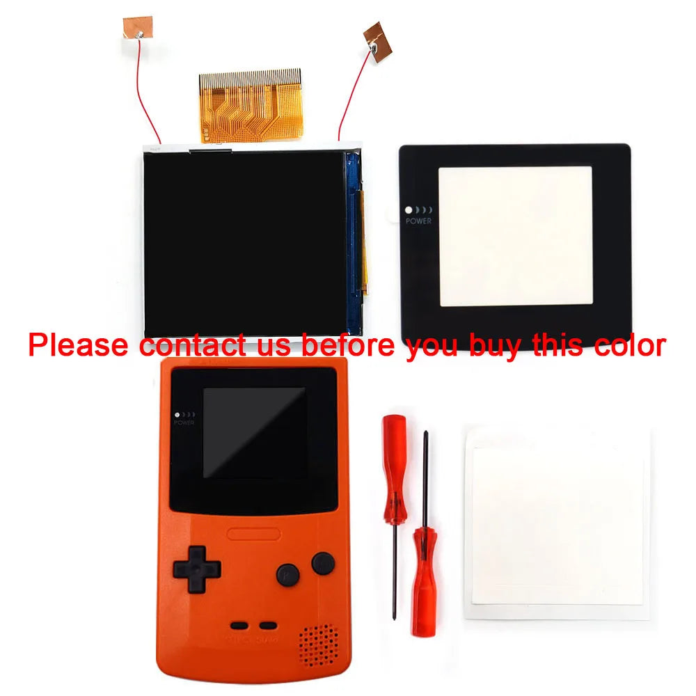 2023 Newest Real Drop In 2.45" GBC Retro Pixel HD IPS Backlight LCD Kit For Gameboy Color GBC No Need Welding and Trim Shell