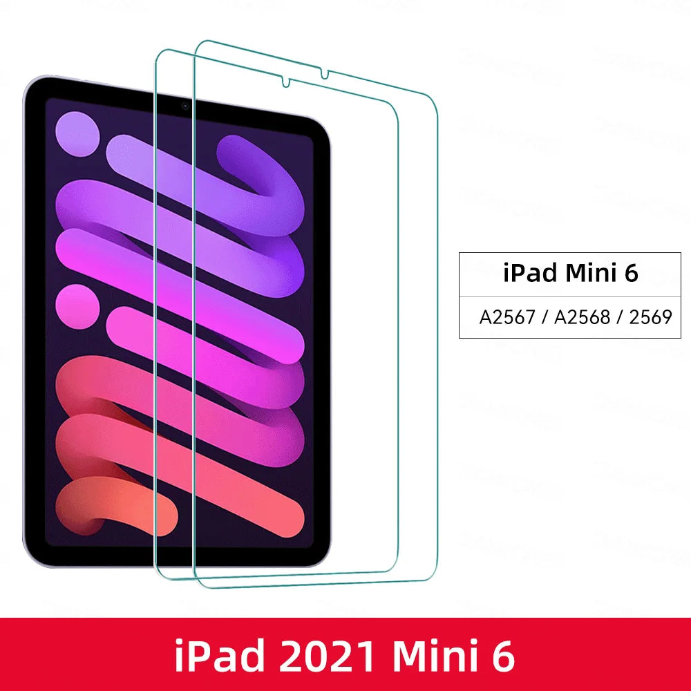 2Pcs Tempered Glass Screen Protector For Ipad Pro 13 12.9 11 6th M4 M2 Air 6 5 4 3 2 1 9th 10th Gen Mini 6 7 10.9 10.2 9.7 Film