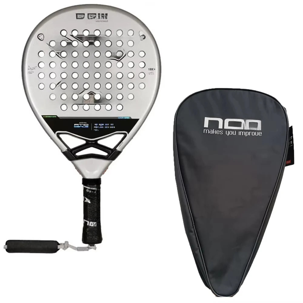 X-ONE-Carbon Fiber Paddle Raquete de tênis, núcleo redondo forma para iniciantes, raquete sem capa saco, 3K 12K 18K