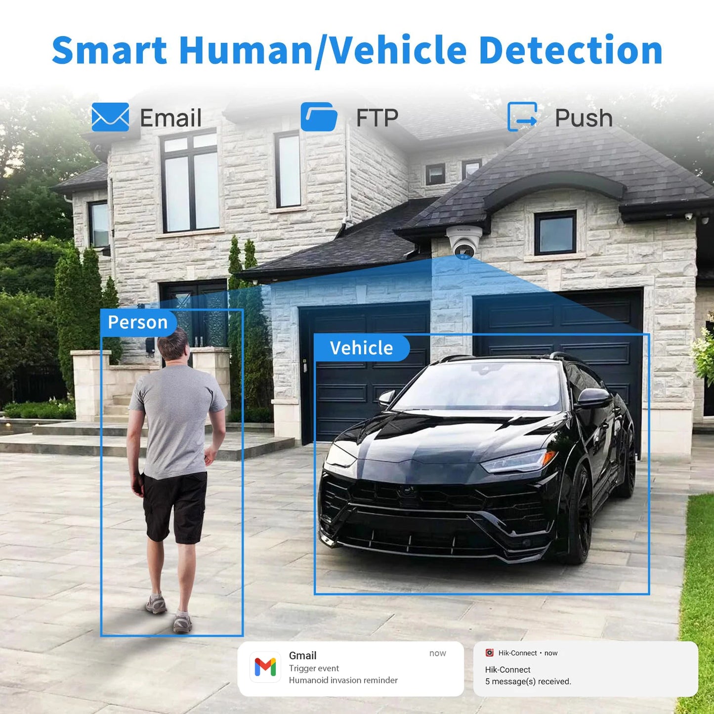 VIKYLIN for hikvision OEM 5MP 8MP IP Camera Smart Hybrid Light Human Vehicle Detection Alarm POE Security Camera Home CCTV IP67