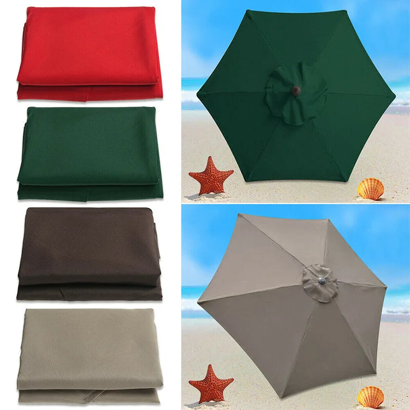 2/2.7/3M Parasol Sunshade Umbrella Cover UV Protection Waterproof Outdoor Canopy Replaceable Cloth Without Stand