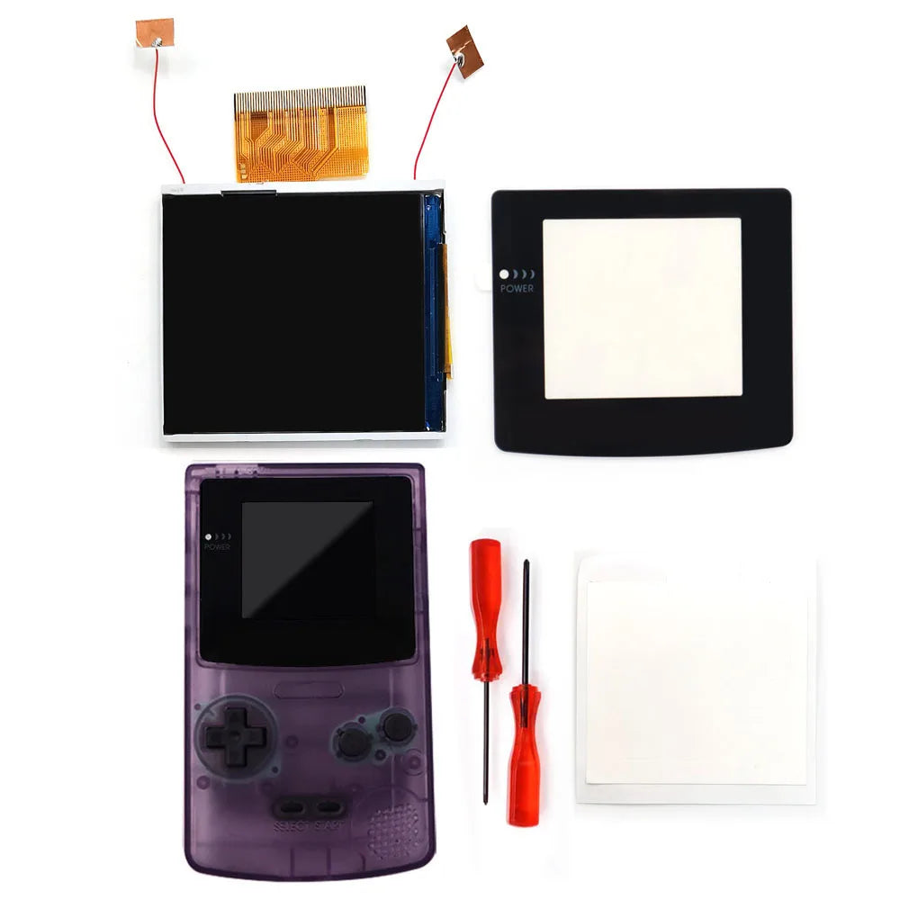 2023 Newest Real Drop In 2.45" GBC Retro Pixel HD IPS Backlight LCD Kit For Gameboy Color GBC No Need Welding and Trim Shell