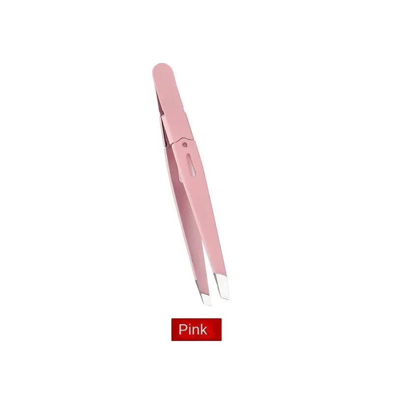 High-Quality Eyebrow Tweezer Colorful Hair Beauty Fine Hairs Puller Stainless Steel Slanted Eye Brow Clips Removal Makeup Tools