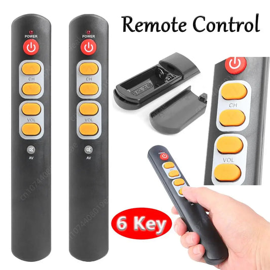 1/2PCS Universal 6 Key Learning Remote Control Big Yellow Button Copy Infrared IR Remote Controller For TV Box STB HIFIAmplifier