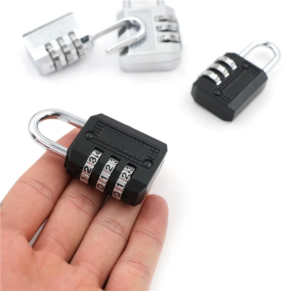 1PC 3 Digit Resettable Combination Padlock Coded Lock School Gym Locker Sheds Metal Code Password Lock Padlock