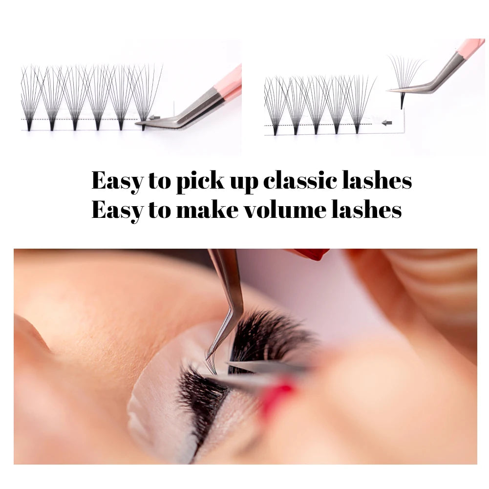 Gemerry 1 pcs Pink Stainless Steel Tweezers Eyelash Extensions High Precision Anti-static Tweezers with Fiber Tips Makeup Tools