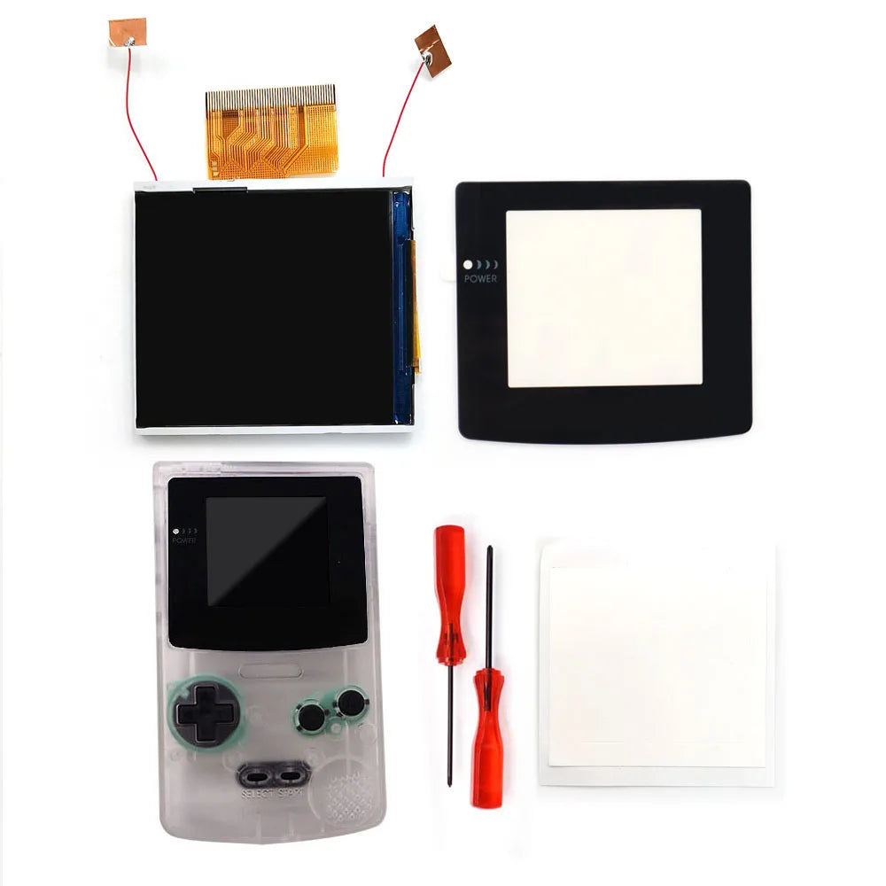 2023 Newest Real Drop In 2.45" GBC Retro Pixel HD IPS Backlight LCD Kit For Gameboy Color GBC No Need Welding and Trim Shell