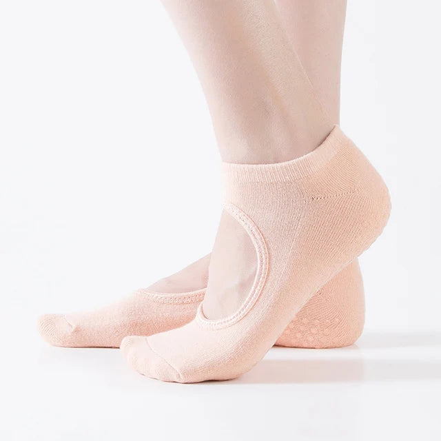 Bandage Yoga Socks for Women Pilates Ballet Dance Cotton Socks Non-Slip Woman Sport Sock Gym Workout Slipper Running Grip Sock