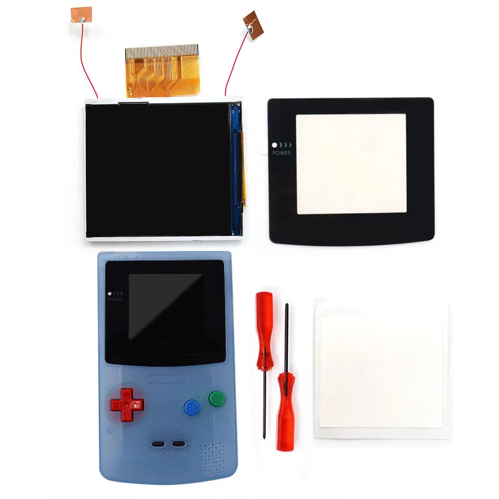 2023 Newest Real Drop In 2.45" GBC Retro Pixel HD IPS Backlight LCD Kit For Gameboy Color GBC No Need Welding and Trim Shell