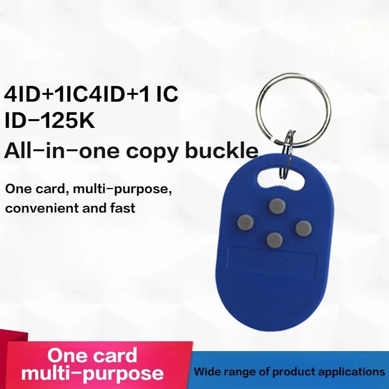 1pcs/Lot RFID Multiple Key Fob 5 in 1 125khz T5577 EM ID Card Writable IC 13.56 Mhz 1k S50 UID Changeable Key Fob Tag ID+IC