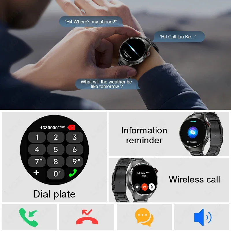 LIGE NFC GPS SmartWatch For Huawei Xiaomi Android ios AMOLED HD Screen Watches Health Smart Watch Men Waterproof Bluetooth Call