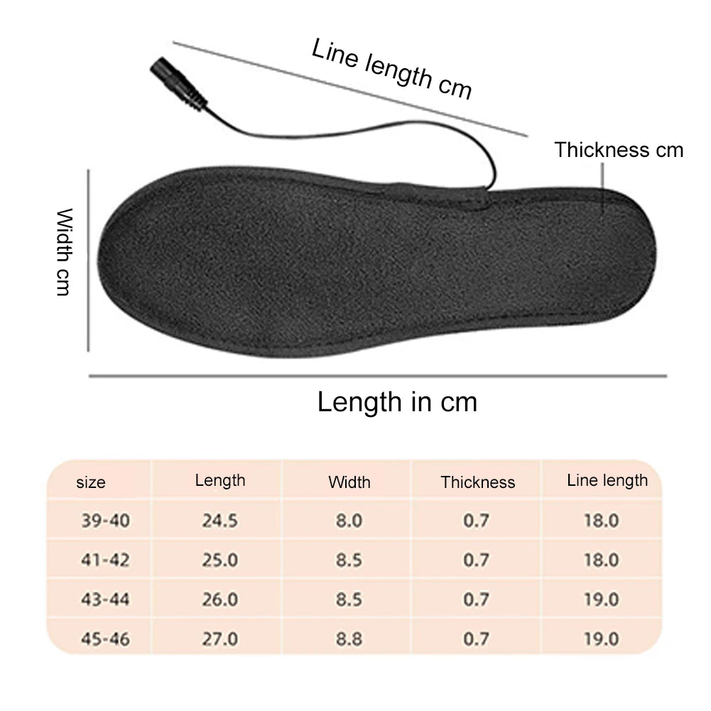 Electric Heating Insoles Foot Warmer 2000mAh Rechargeable Remote Control Heated Shoes Insoles Winter Outdoor Thermal Insoles Pad