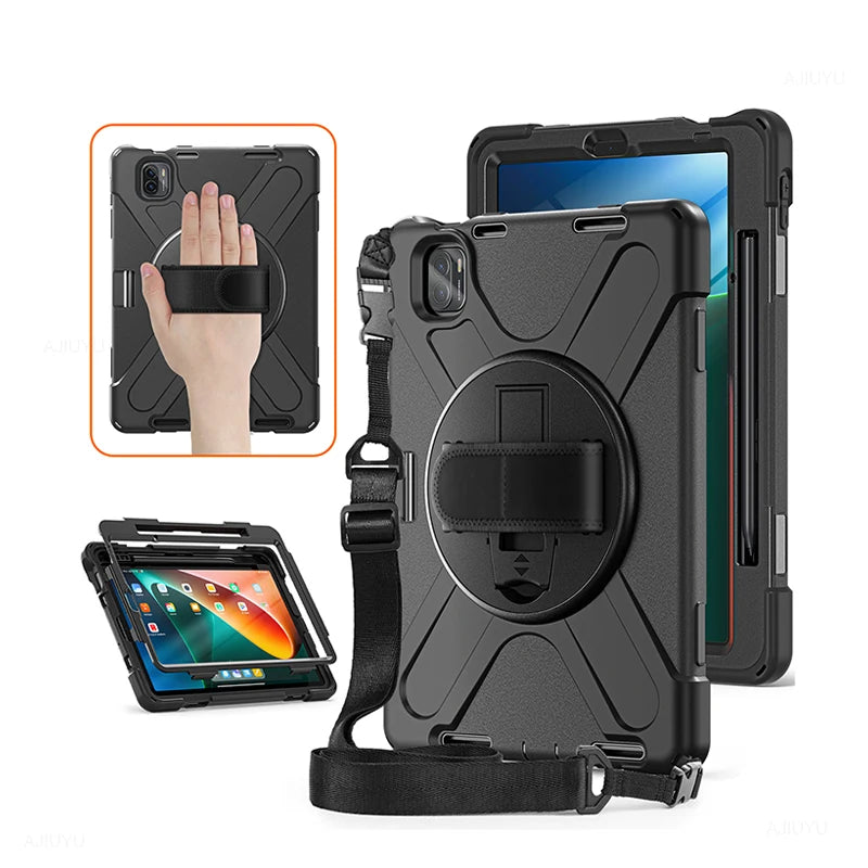 Smart Case For XiaoMi Pad 5 Pro Mi Pad MiPad 5 Tablet 11 Inch 2021 Heavy Duty Rugged Shockproof Case Cover Shell Shoulder Strap