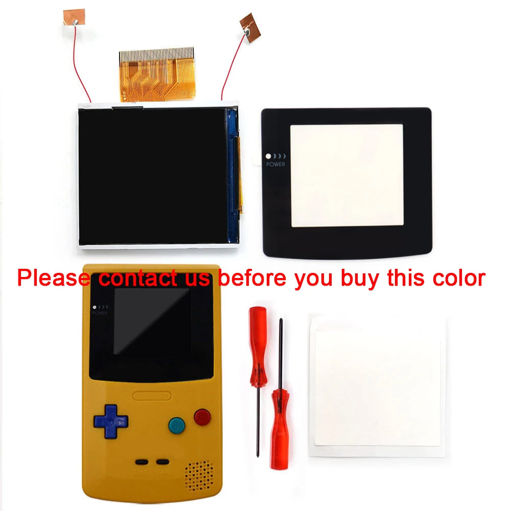 2023 Newest Real Drop In 2.45" GBC Retro Pixel HD IPS Backlight LCD Kit For Gameboy Color GBC No Need Welding and Trim Shell