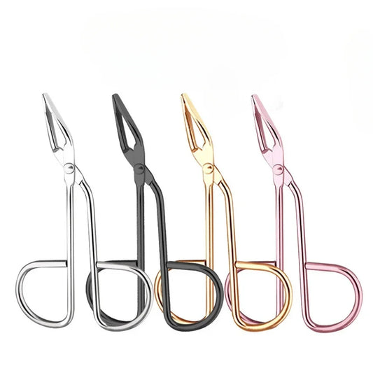 Scissor Shaped Eyebrow Tweezers Flat Head Eyelash Tweezer Fine Hairs Puller Eye Brow Clips Nose Hair Removal Beauty Makeup Tools