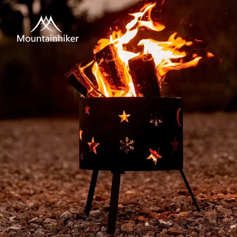 MOUNTAINHIKER Outdoor Picnic Boils Tea Water Barbecue Bucket for Heating Charcoal Firewood Stove Elk Star Barrel