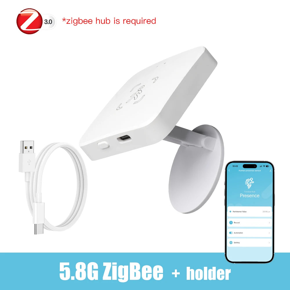 Tuya WiFi /Zigbee Human Presence Detector Smart Human Body Sensor MmWave Radar Microwave Motion Sensor Intensity Detect 5.8G 24G