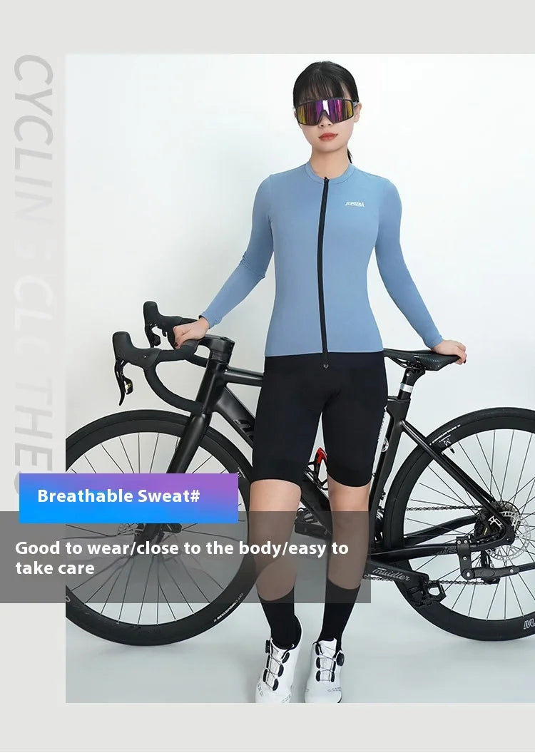 JEPOZRA Cycling Jersey Long Sleeve Summer Pro Aero Slim Fit Long Sleeves Cycling Jersey Men Women Breathable Man Cycling Maillot