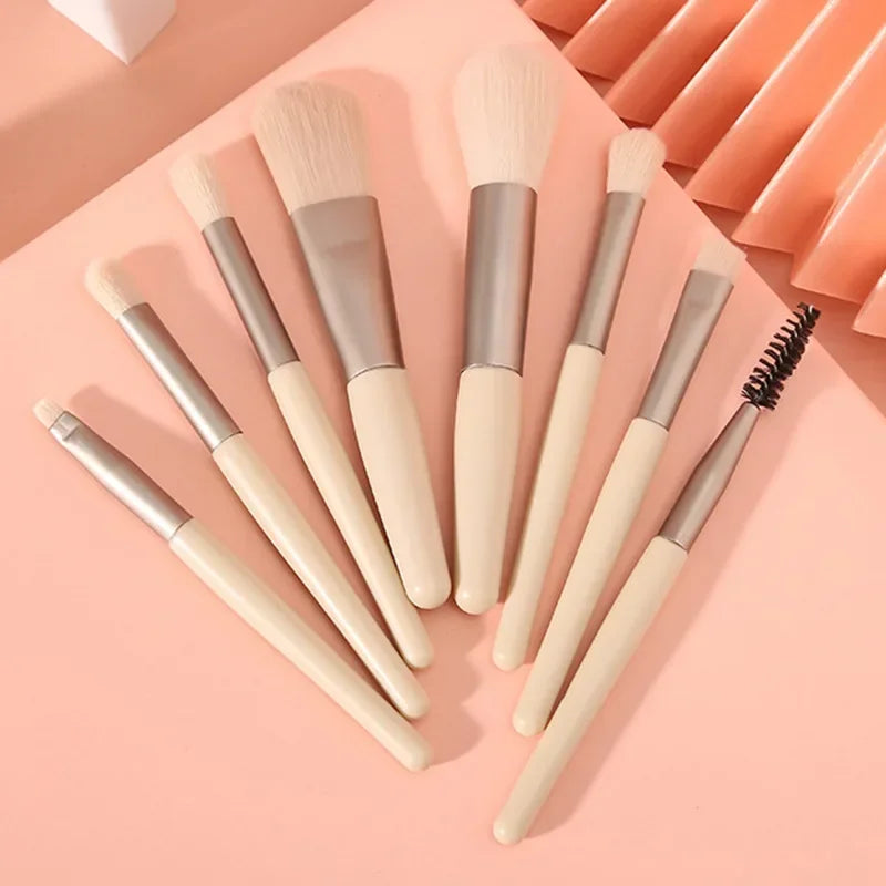 8pcs Portable Soft Bristled Makeup Brushes Color Makeup Brush Set Novice Beginners Advanced Full Set of Makeup Tools