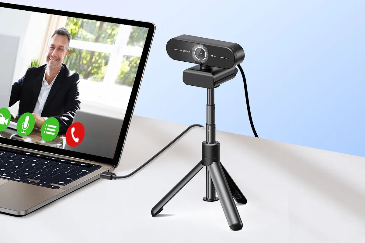 4K Webcam 1440P 2K Web Camera 1080P EMEET C60E Autofocus USB Computer Camera for Living/ Video Call/ Conference