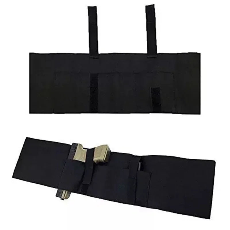 Concealed Carry Belly Band Gun Holster Universal Outdoor Hunting Accessories Pistol Handgun Waist Belt Phone Holder Mag Pouch