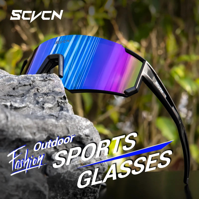 SCVCN Cycling Glasses Outdoor Sports Running Bicycle Sunglasses Men MTB Cycling Glasses UV400 Women Road Bike Glasses