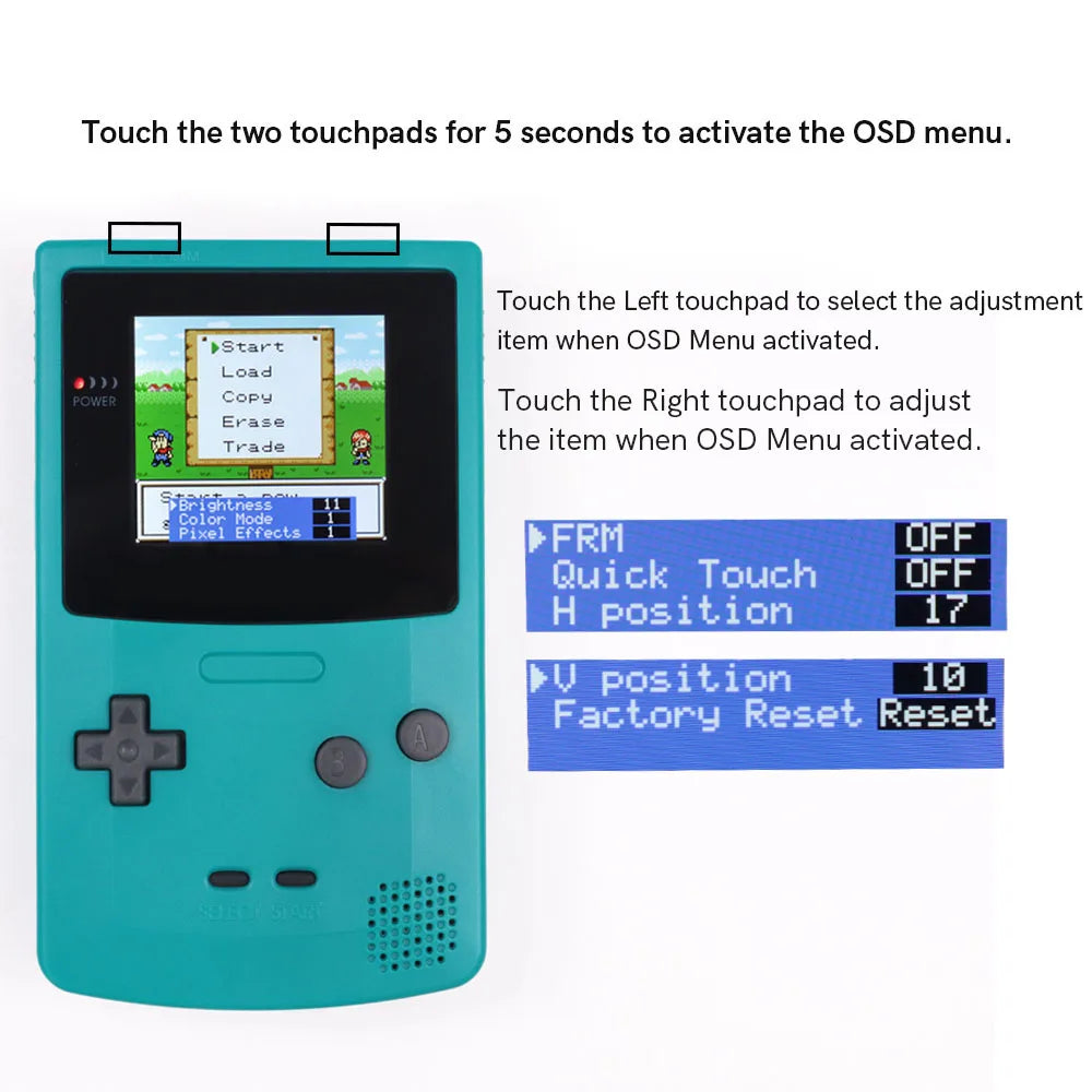 2023 Newest Real Drop In 2.45" GBC Retro Pixel HD IPS Backlight LCD Kit For Gameboy Color GBC No Need Welding and Trim Shell