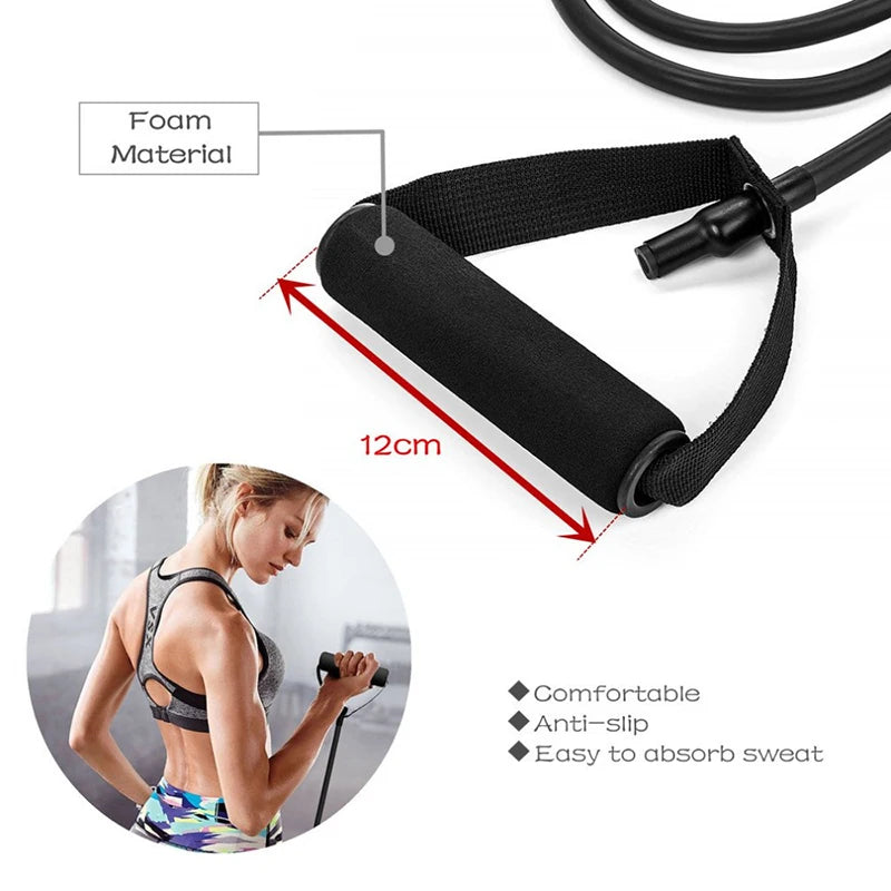 Resistance Bands With Handles Exercise Workout For Men Women Strength Training Equipment At Home 5 Levels Tube Band Pull Rope