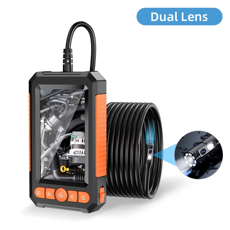 KERUI Dual Lens 1080P Endoscope with 4.3 IPS Screen for Pipe Sewer Waterproof Inspection Camera Borescope Monitor Car Repair LED