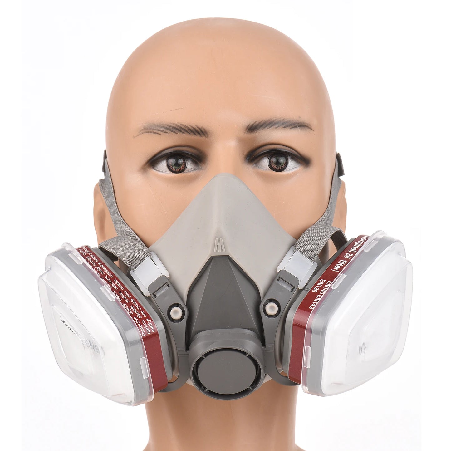 Reusable Respirator Half Facepiece 6200 Gas Mask Breathing Protection Respirators with Safety Goggles for Painting Organic