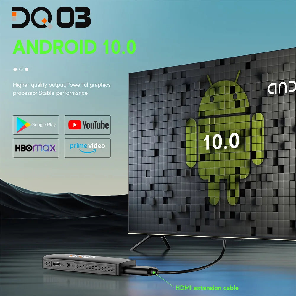 VONTAR DQ03 Mini TV Stick Android 10 QuadCore 1G8G  2G16G Support 4K@60fps HDR10+ 2.4G&5.8G Dual Wifi TV BOX Android 10.0