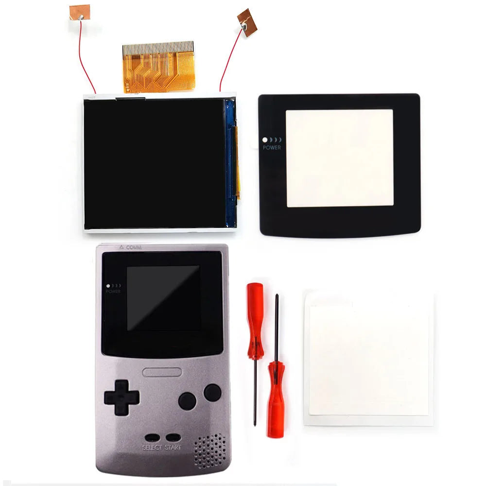 2023 Newest Real Drop In 2.45" GBC Retro Pixel HD IPS Backlight LCD Kit For Gameboy Color GBC No Need Welding and Trim Shell