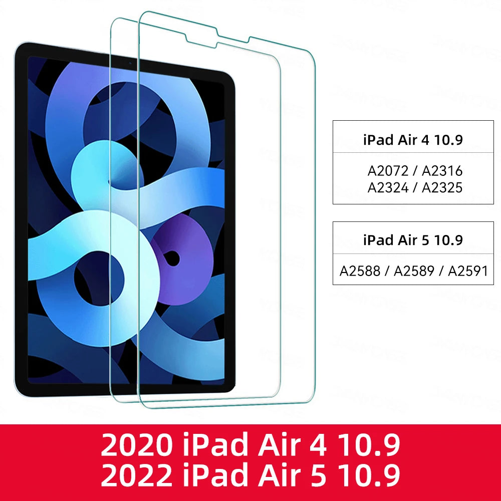 2Pcs Tempered Glass Screen Protector For Ipad Pro 13 12.9 11 6th M4 M2 Air 6 5 4 3 2 1 9th 10th Gen Mini 6 7 10.9 10.2 9.7 Film