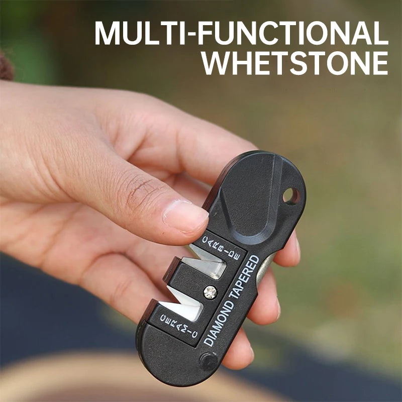 Portable Whetstone 4 in 1 Mini Multi-function Tungsten Carbide Steel Sharpener, Sharpener Rod Camp Outdoor Tool