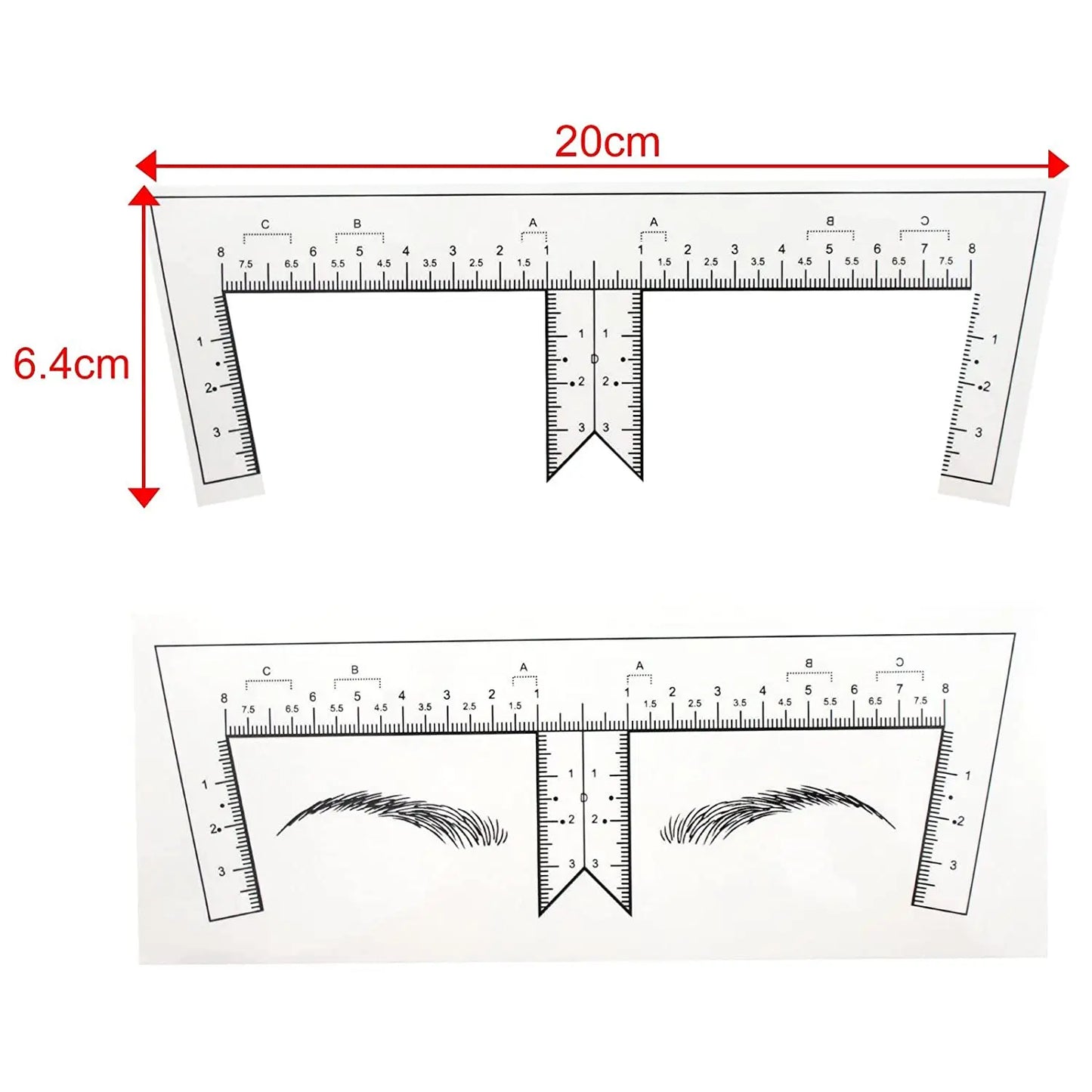 10/20/30pcs Disposable Tattoo Eyebrow Ruler Sticker with Brow Shape Eyebrow Ruler for Permanent Makeup Tools