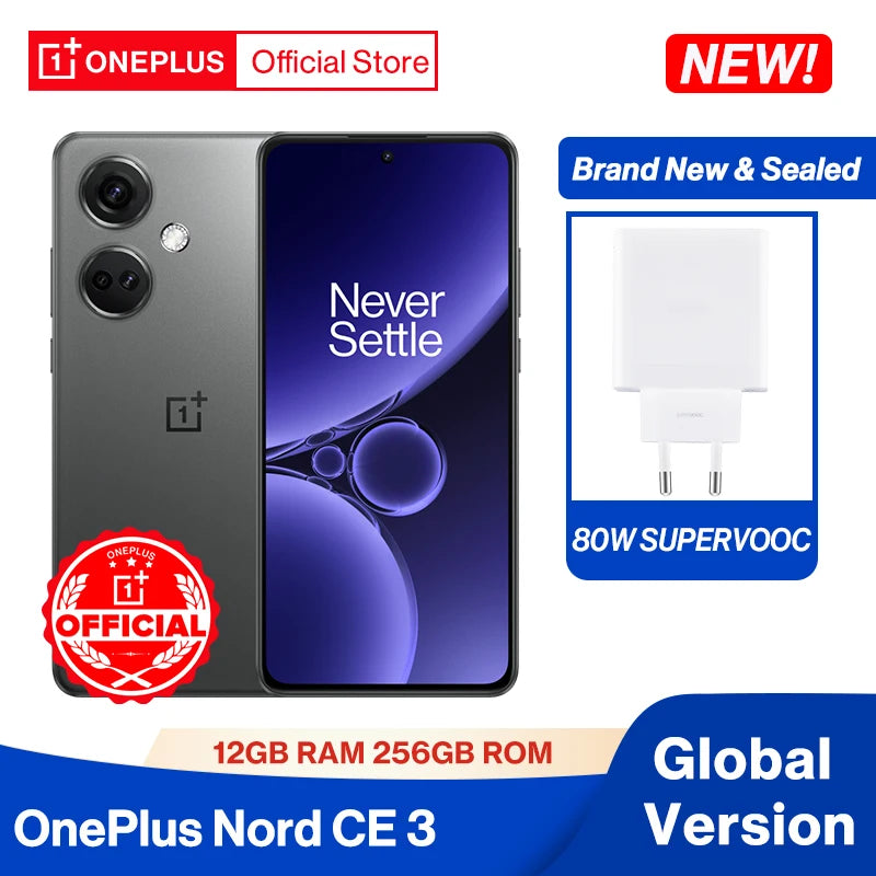 "New OnePlus Nord CE 3 Global Version | 12GB + 256GB | Snapdragon 782G | 50MP Camera | 120Hz AMOLED | 80W SUPERVOOC | 5000mAh Battery"