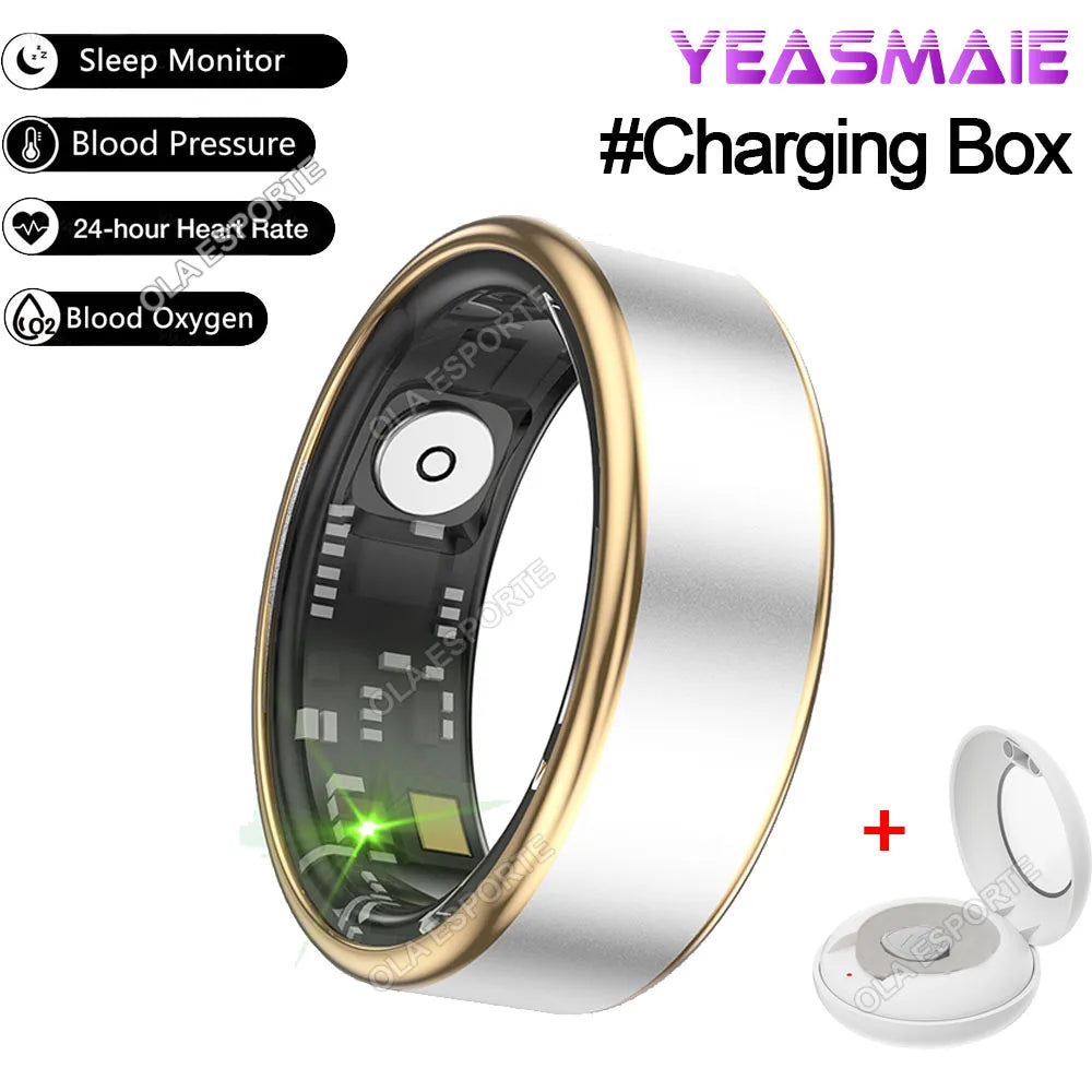 2024 New Smart Ring Men Women Military Grade Titanium Steel Shell Sleep Health Monitoring IP68&3ATM Waterproof Multi-sport Modes