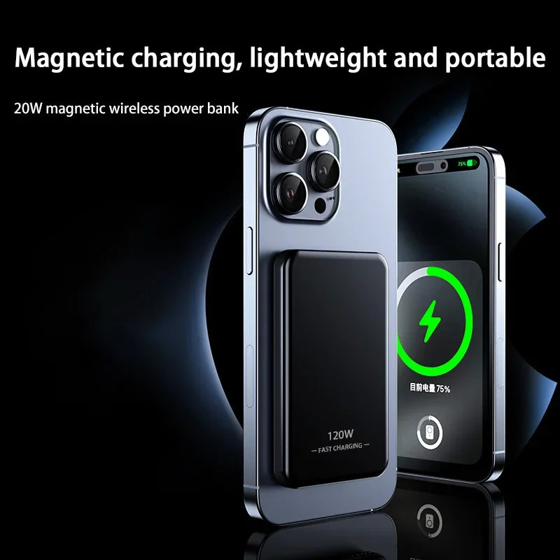 Xiaomi 120W Magnetic Power Bank 50000mAh Large Capacity Wireless Fast Charger for iPhone Samsung Xiaomi Portable Power Supply