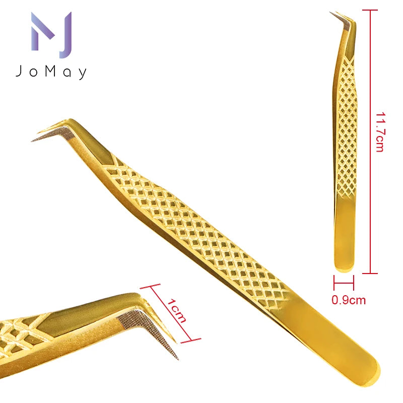 1Pc Eyelash Tweezers Stainless Steel Anti-static Non-magnetic Professional Pincet 3D Lashes Extension Tweezer Makeup Tools