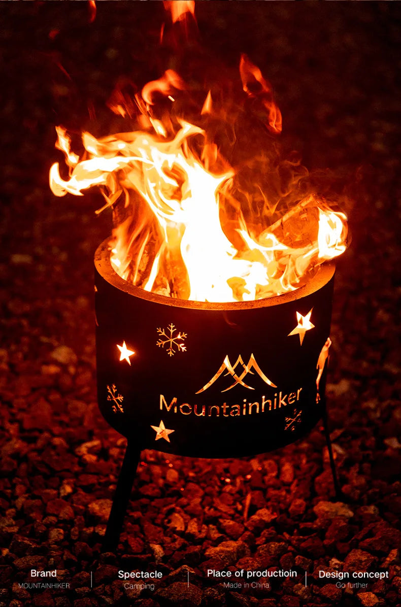 MOUNTAINHIKER Outdoor Picnic Boils Tea Water Barbecue Bucket for Heating Charcoal Firewood Stove Elk Star Barrel