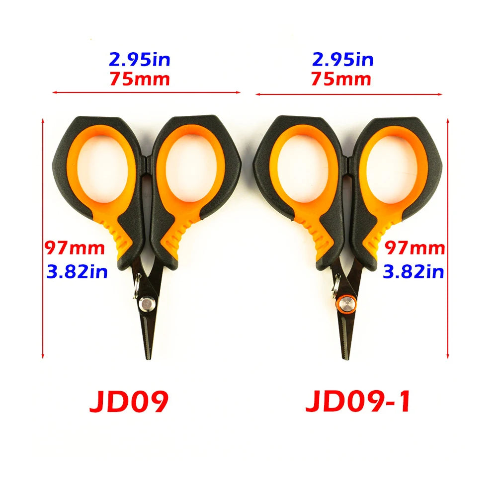 Hirisi Braid Line Scissors Stainless Steel Titanium Coating Antirust Anti-Slip Handle Sharp Wire Cutter Carp Fishing Tools