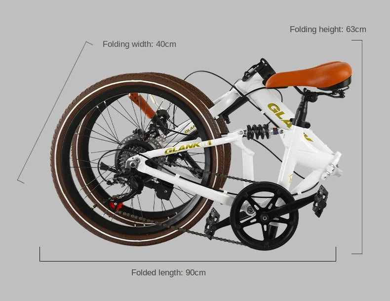 Aluminum Alloy Folding Frame 22 Inch Outdoor Portable Disc Brake Shock Absorber Adult Variable Speed Student Bicycle Camping