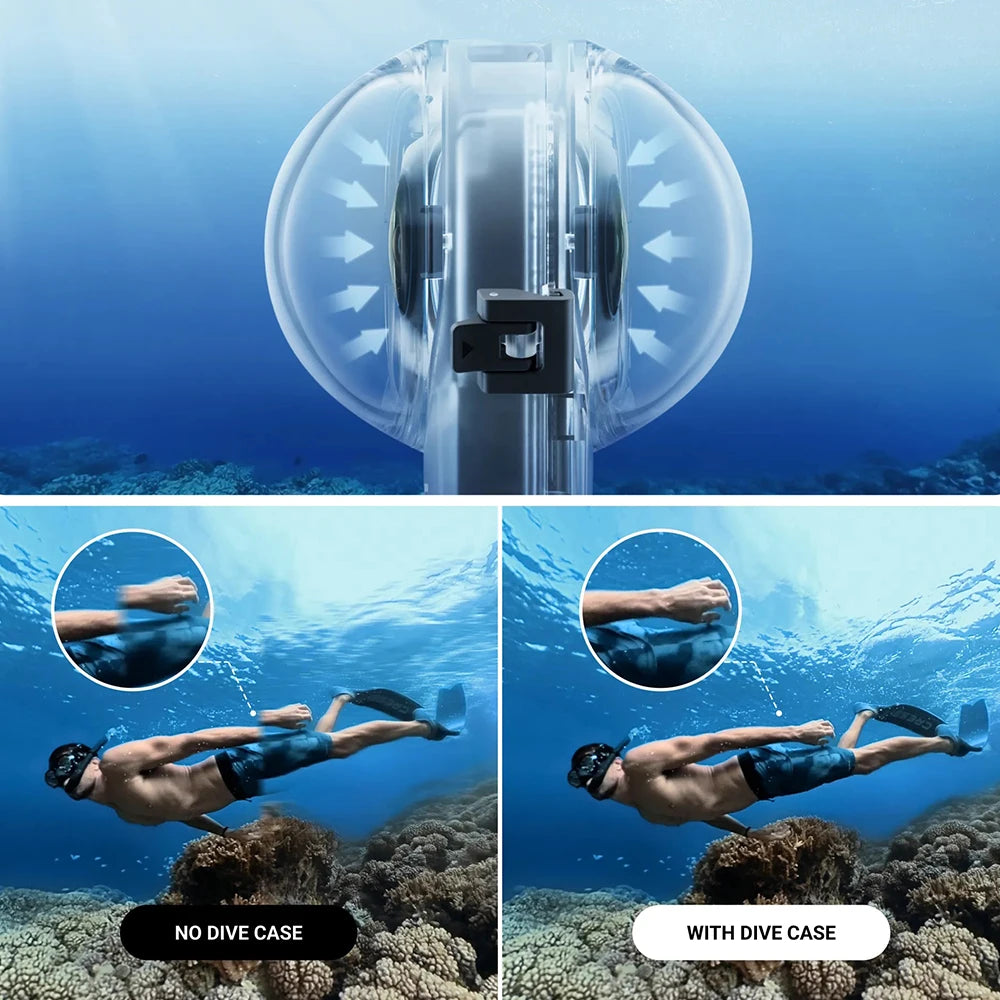 Dive Case For Insta360 X3 Waterproof Housing Cover Underwater Protector Fully Invisible Diving Shell Camera Accessories