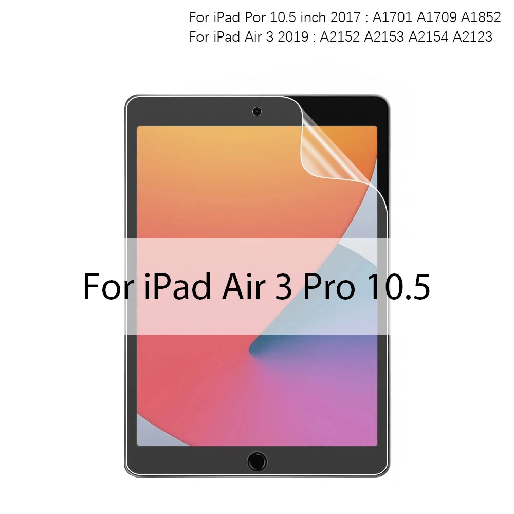 واقي شاشة من مادة البولي إيثيلين تيرفثالات يشبه الفيلم الورقي لأجهزة iPad 9.7 Air 2 3 10.5 Air 4 5 10.9 Pro 11 12.9 10.2 10 9th 8 7th Gen Mini 1 2 3 4 5 6