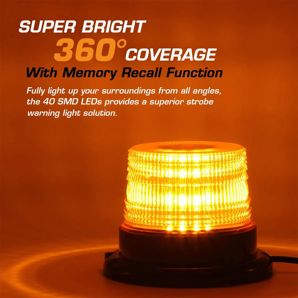 LED Rotating Beacon 12-24V Volt Magnet Warning Light Strobe Light Rotating Beacon