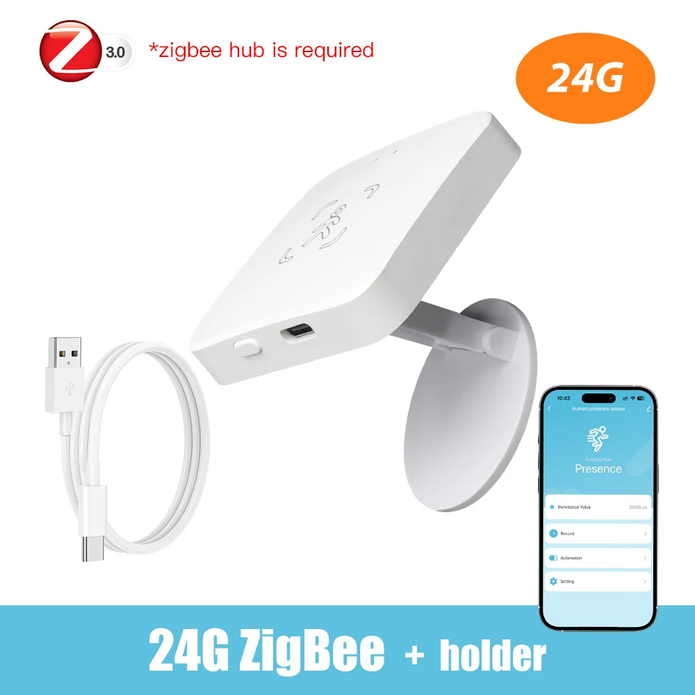 Tuya WiFi /Zigbee Human Presence Detector Smart Human Body Sensor MmWave Radar Microwave Motion Sensor Intensity Detect 5.8G 24G