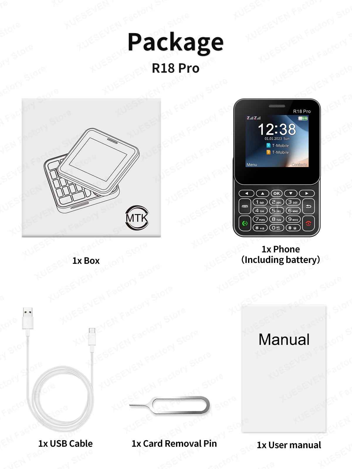 SERVO R18 PRO Rotating Sliding Screen Phone 2.4" Display 2G Flashlight Blacklist Speed Dial 90° Rotating Small Slider Cellphone