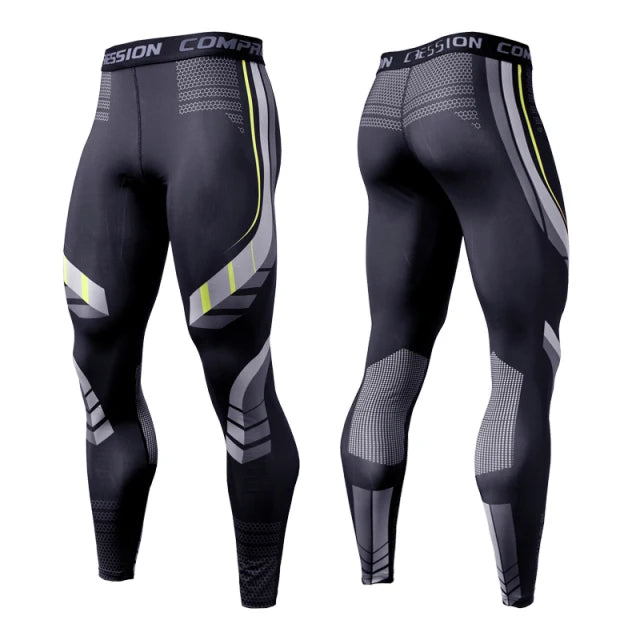 Men's Running Leggings Sportswear Quick Dry Gym Fitness Tights Workout Training Jogging Sports Trousers Compression Sport Pants