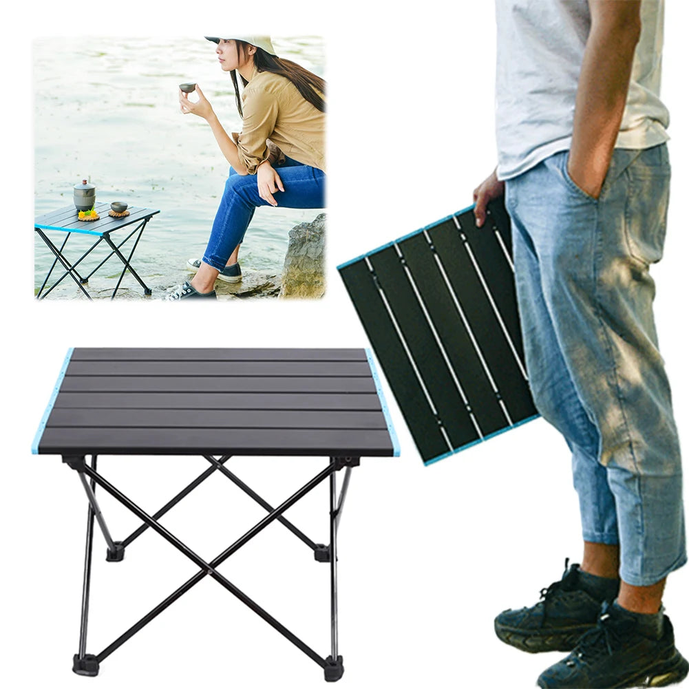 Folding Table Aluminum Alloy Portable Camp Table with Carry Bag Outdoor Table for Beach Outdoor Hiking Picnics BBQ Cooking